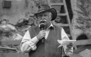 Norbert Schultze jr. bei seiner letzten Pressekonferenz am Kalkberg von Bad Segeberg am 21. Juni 2019